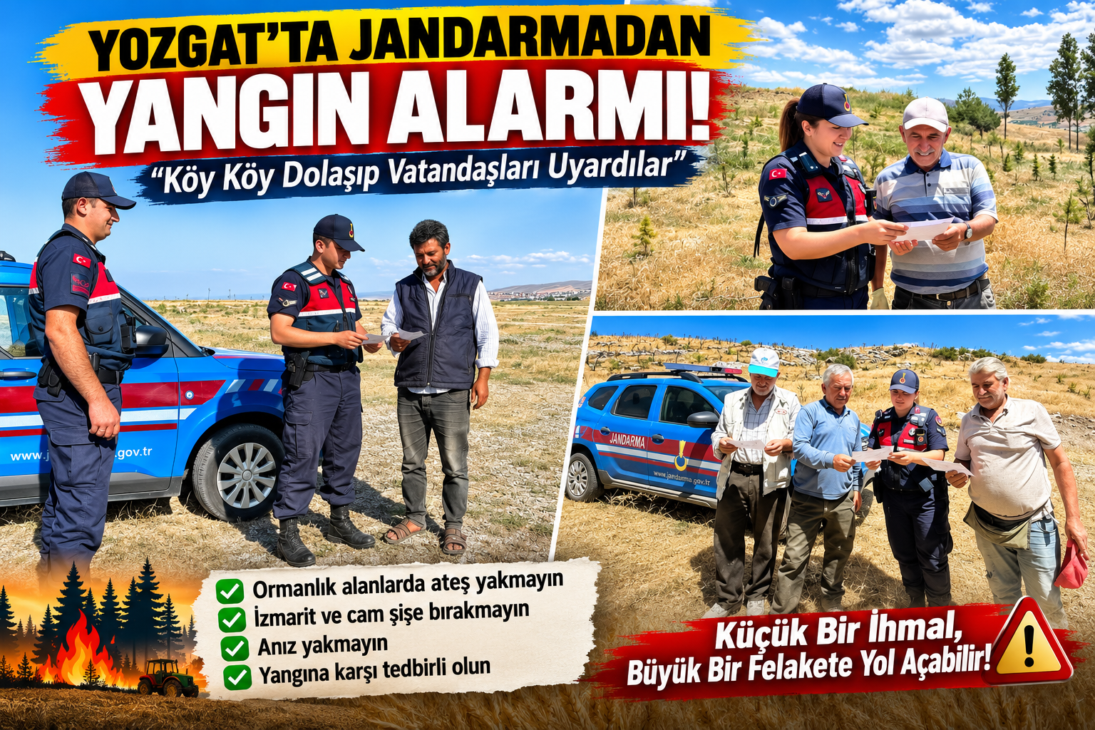 Yozgat'ta Yangın Riskine Karşı Kapı Kapı Uyarı