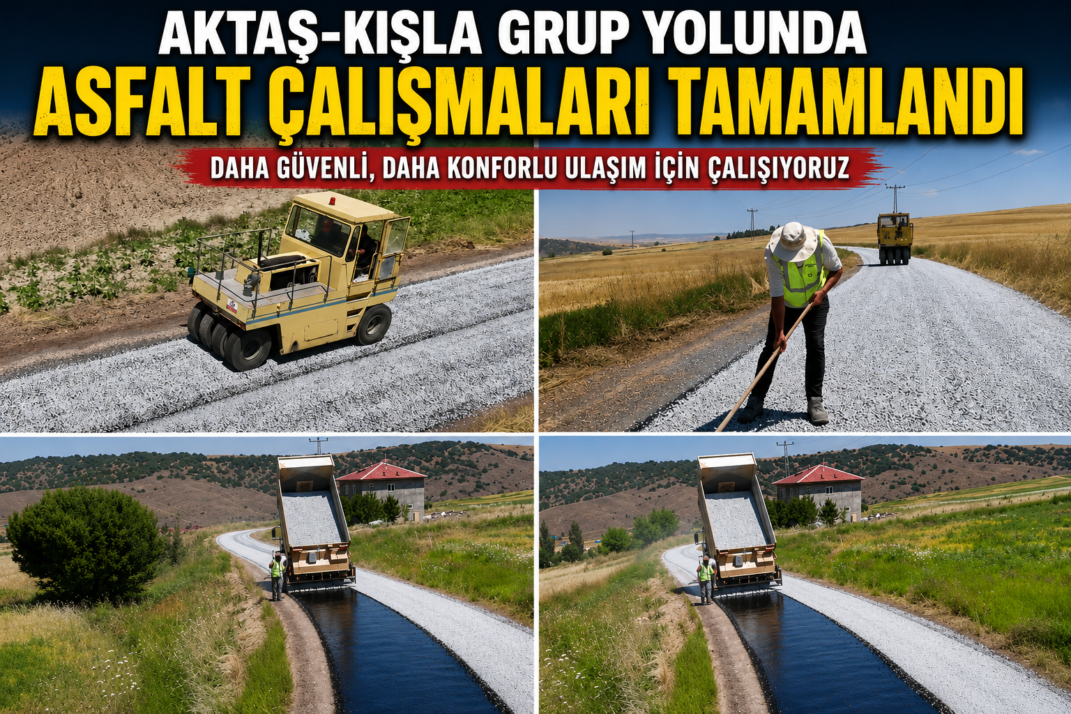Aktaş-Kışla Grup Yolunda Asfalt Çalışması Tamamlandı