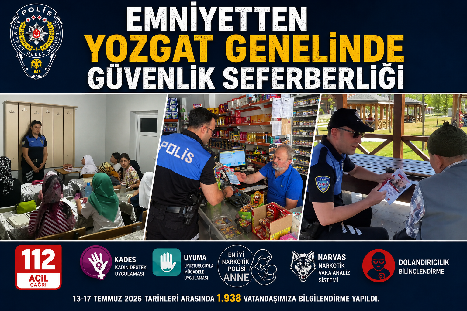 1.938 Vatandaşa Ulaşıldı: Yozgat'ta Polis Bilgilendirme Atağı