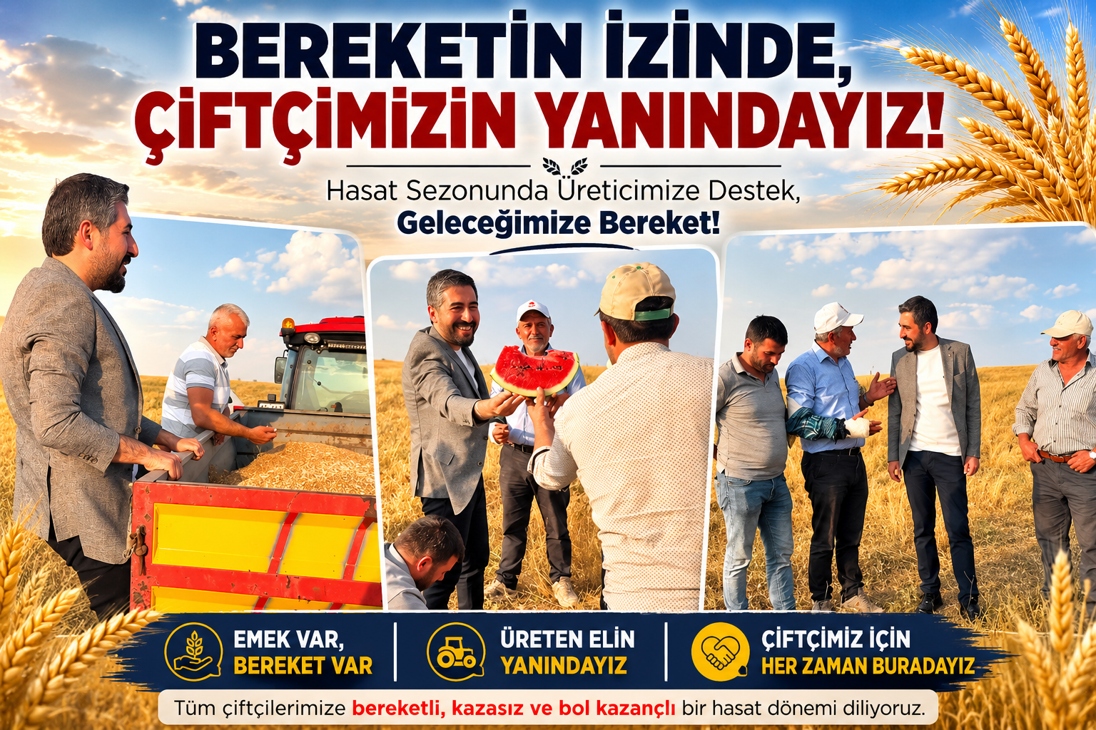 Hasat Mesaisinde Çiftçinin Yanında! Emiroğlu Şimşek'ten Üreticiye Destek Mesajı