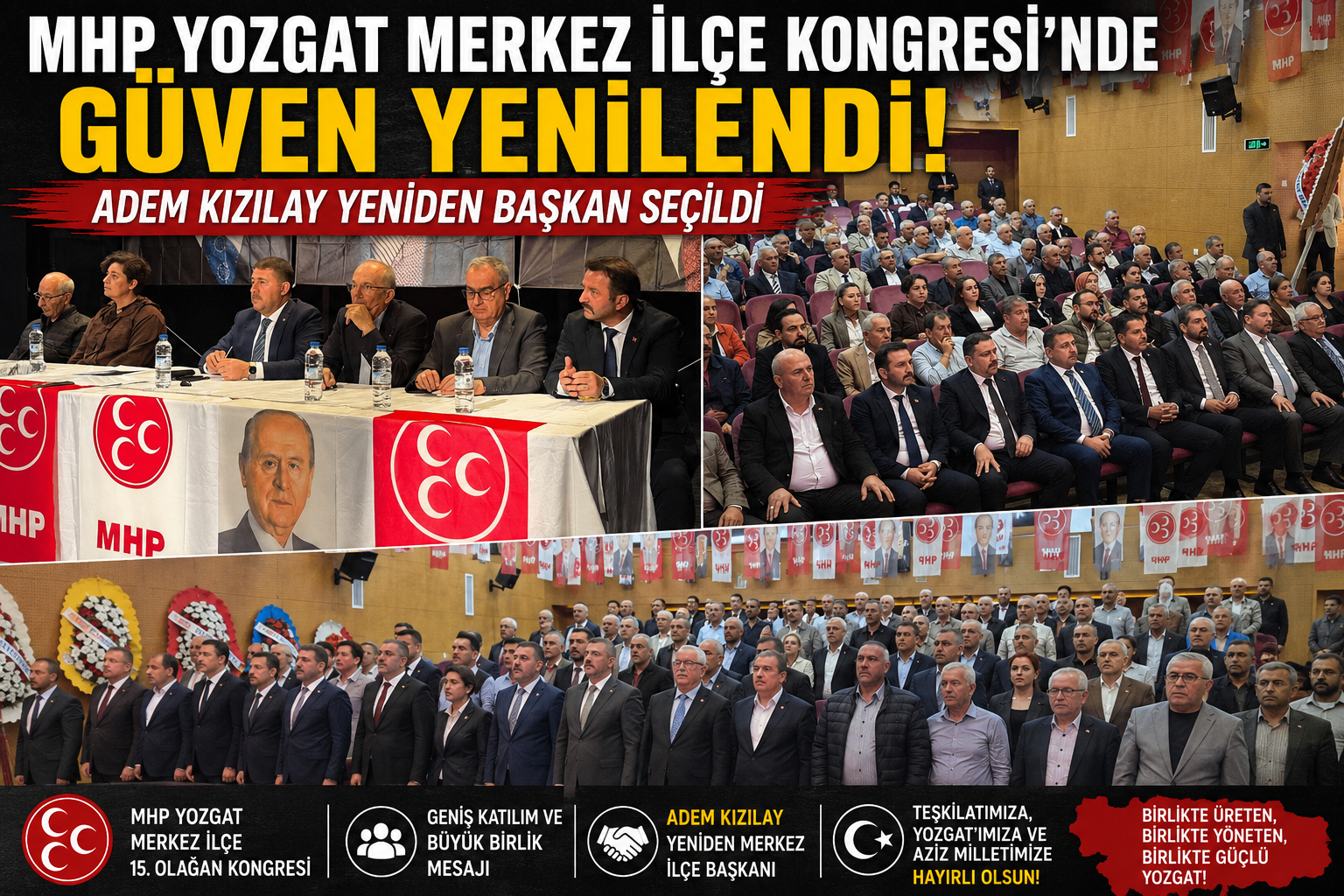 MHP Yozgat Merkez İlçe Kongresi’nde Güven Tazelendi