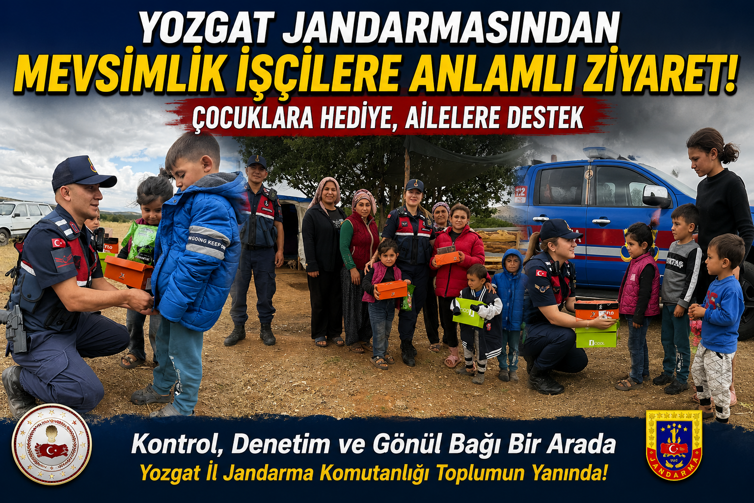 Jandarmadan Mevsimlik Tarım İşçilerine Anlamlı Ziyaret