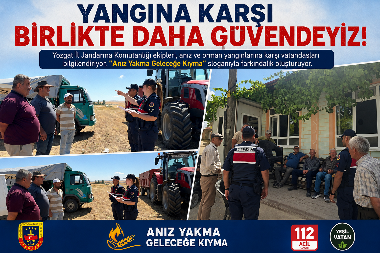 Yozgat Jandarması Sahada: Anız ve Orman Yangınlarına Karşı Seferberlik