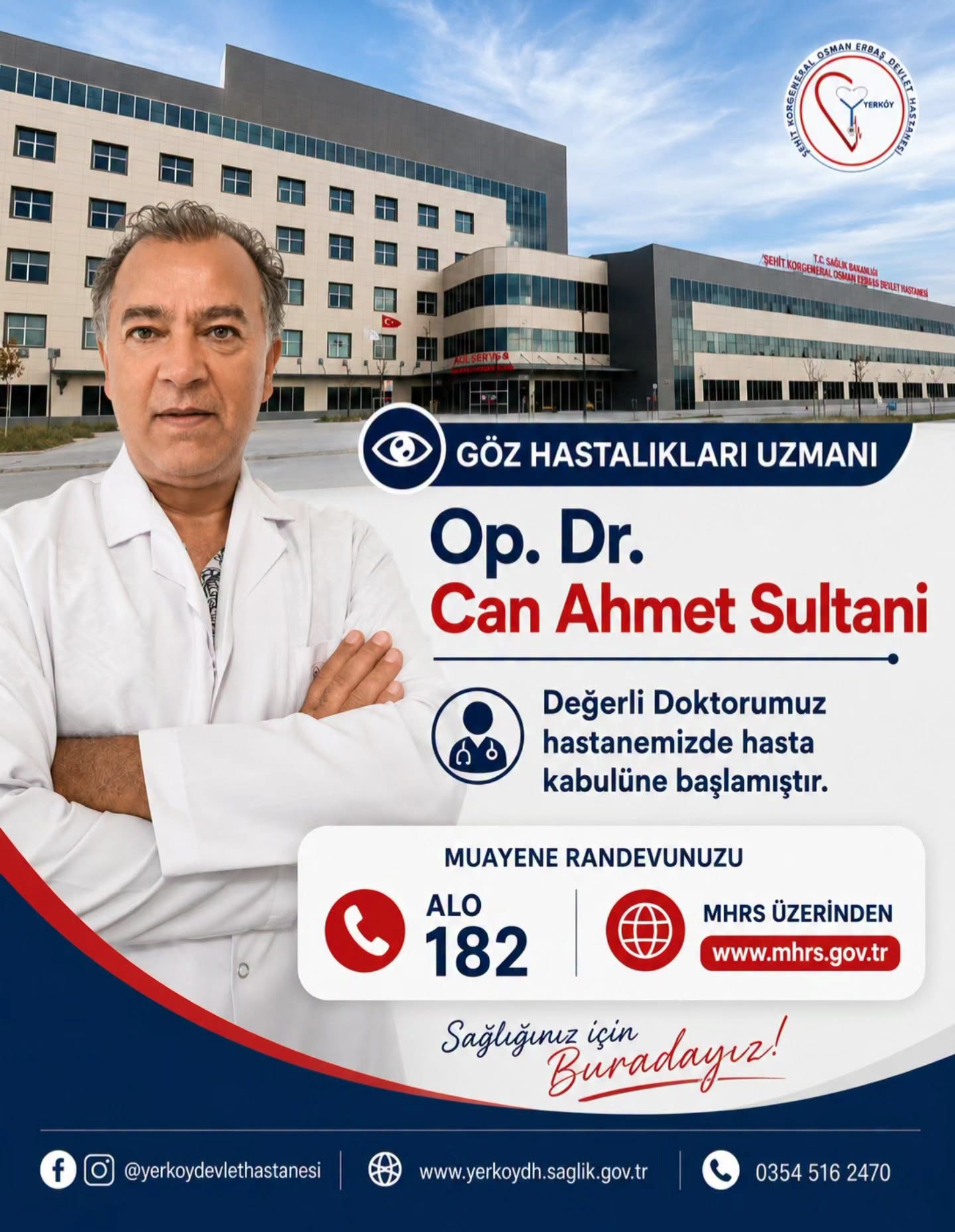 Yerköy Devlet Hastanesi’nde Göz Hastalıkları Uzmanı Göreve Başladı