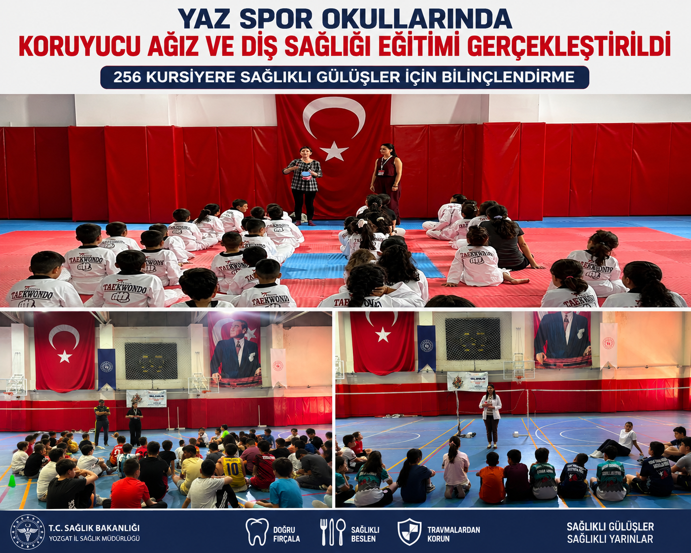 Yozgat’ta Yaz Spor Okullarındaki Çocuklara Ağız ve Diş Sağlığı Eğitimi