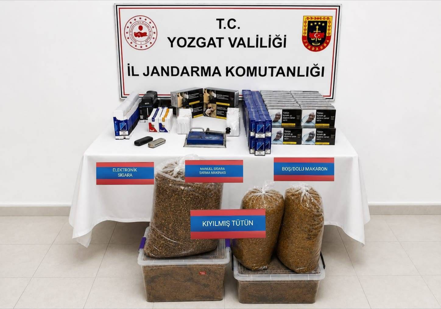 Yerköy’de Kaçak Tütün Operasyonu: Binlerce Makaron ve 40 Kilo Tütün Ele Geçirildi