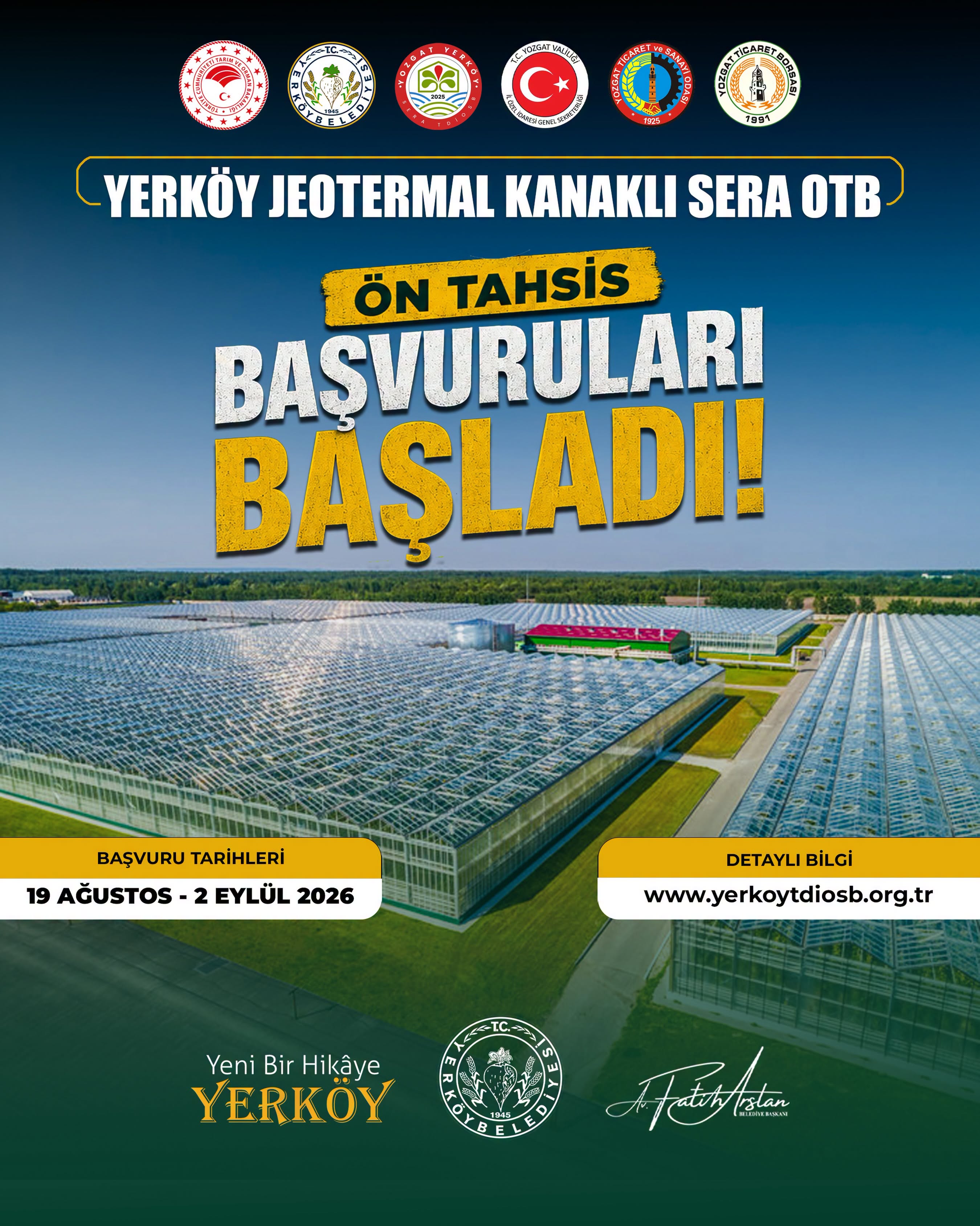 Yerköy Jeotermal Sera OTB’de Ön Tahsis Başvuruları Başladı