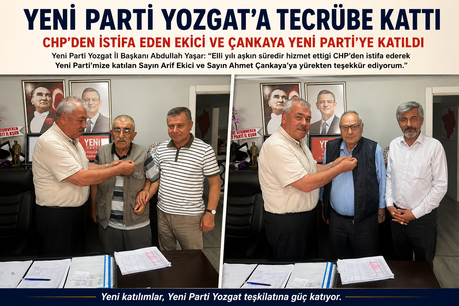 Yeni Parti Yozgat’ta İki Siyasi İsmi Kadrosuna Kattı