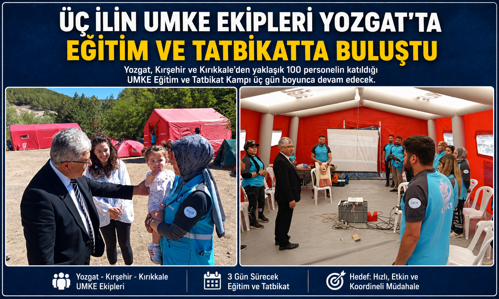 Yozgat’ta Üç İlin Katılımıyla UMKE Eğitim ve Tatbikat Kampı Başlıyor